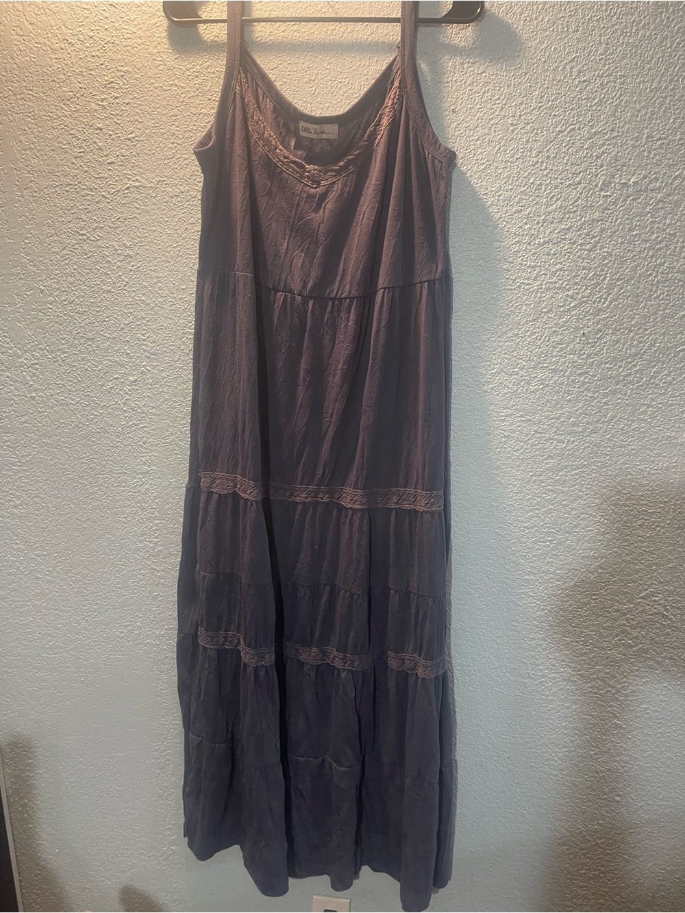 Ulla Popken Lavender-Toned Tiered Maxi Dress